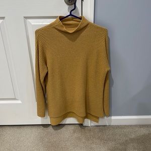 Long sleeve mustard mock turtleneck sweater